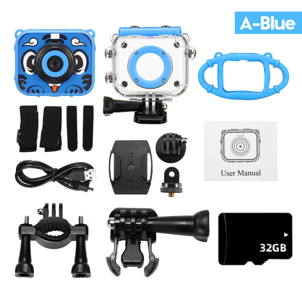 Greenzech (Blue, A) Hd 2.0 Inch Lcd Screen Children Mini Digital 1080P Camera Camcorder With 400Mah Rechargeable Battery Kids Toys