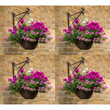 4 x 16 inch Hanging Baskets Natural Woven Willow With Liner and Chain