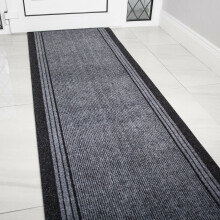 (Grey, 67cm x 183cm (6')) Very Long Hallway Rug Heavy Duty Runner ANY Length