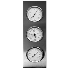 Youshiko 3-in-1 Stainless Steel Weather Station - Indoor/Outdoor Barometer, Thermometer & Hygrometer, Analog - No Battery, 30 cm Wall Mount