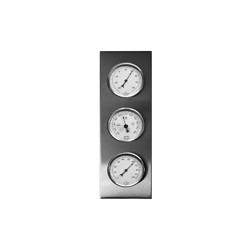 Youshiko 3 in 1 Weather Station for Indoor and Outdoor Use , Barometer Thermometer Hygrometer , Stainless Steel