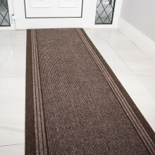 (Brown, 67cm x 244cm (8')) Very Long Hallway Rug Heavy Duty Runner ANY Length