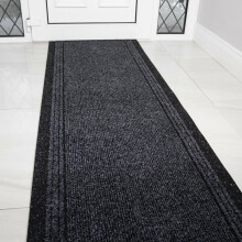 (Charcoal/Black, 67cm x 152cm (5')) Very Long Hallway Rug Heavy Duty Runner ANY Length