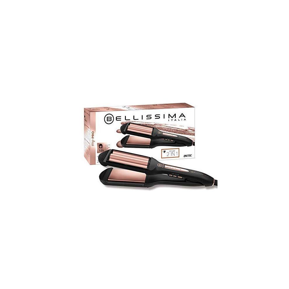 Bellissima My Pro 2-in-1 Straight and Waves Hair Styler B29 100, Double Profile, Sleek Straight Hair or Beachy Waves, Ceramic Technology, 4 Variable Temperatures From 150 °C to 210 °C, UK Plug - Image 2