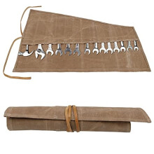 Tool Roll Bag, Waxed Canvas Spanner Chisel Roll, Heavy Duty Small Tool Bags with 14 Pockets, Multi-purpose Tool Wrap Wallet Organiser, Plumbing H