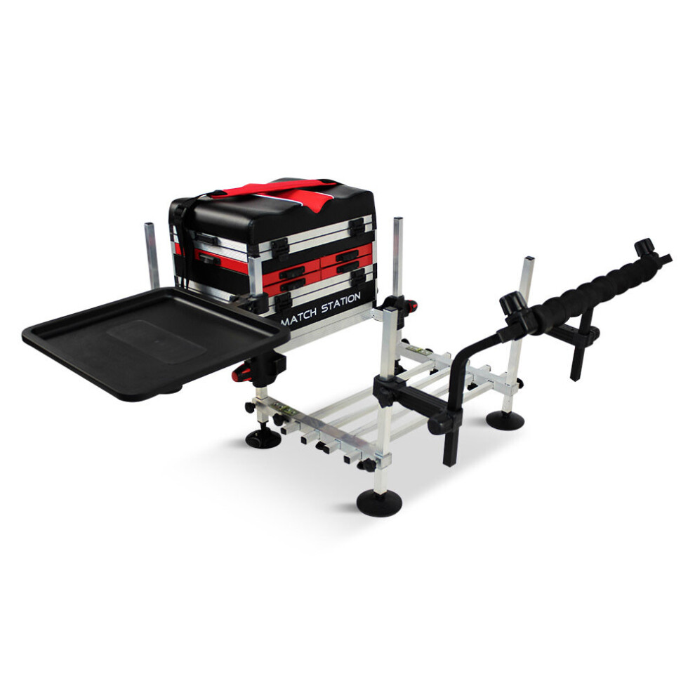 Match Station AS5 Drawer RED Alloy Pro-Sport Seat Box, Footplate, Spray Bar & Side Tray
