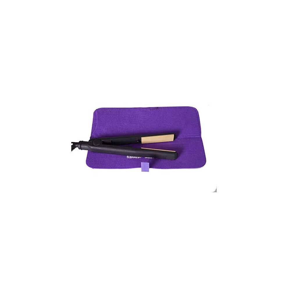 Extreme Heat Protection Safety Mat with Storage Pouch for GHD Hair Straighteners and Tongs etc (Purple)