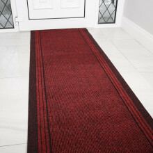 (Red, 67cm x 244cm (8')) Very Long Hallway Rug Heavy Duty Runner ANY Length