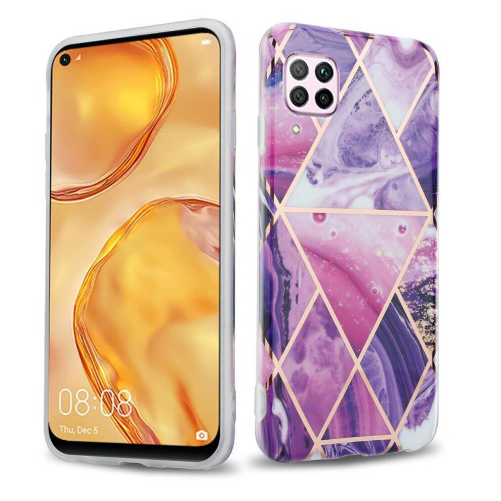 (Purple wave marble No.14) Cadorabo Case for Huawei NOVA 6 SE / P40 LITE / NOVA 7i TPU Silicone Cover Protection