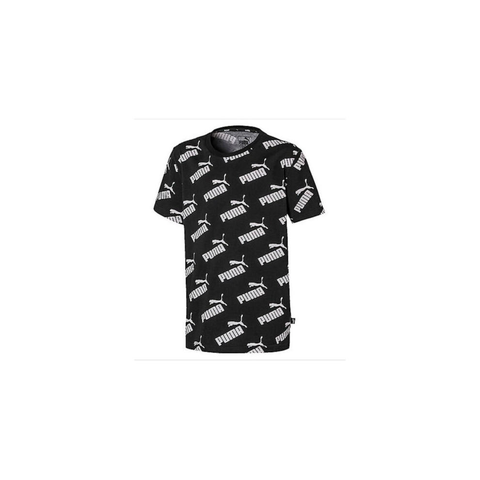 (Age 3-4 Years (104cm)) Junior Puma Amplified All Over Print Tee T-Shirt Graphic Black White 5816563