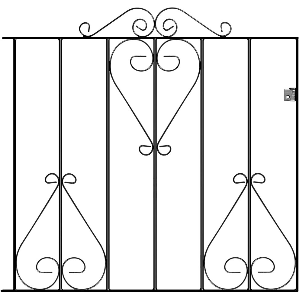 (991mm Gap X 914mm High) Classic Scroll Metal Garden Gate 914mm High