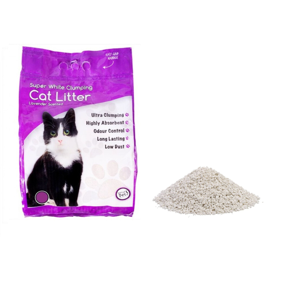 Clumping Cat Litter Lavender Scented Natural Litter Tray Granules 3L