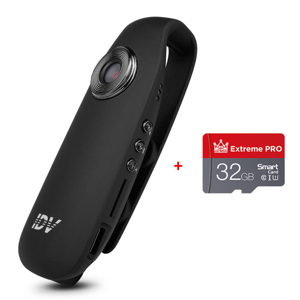 Mini Digital Camcorder with 32GB Memory Card DV HD 1080P 130 Camera Video Voice Recorder for Home Security Monitor Police Sport Motorcycle Bike