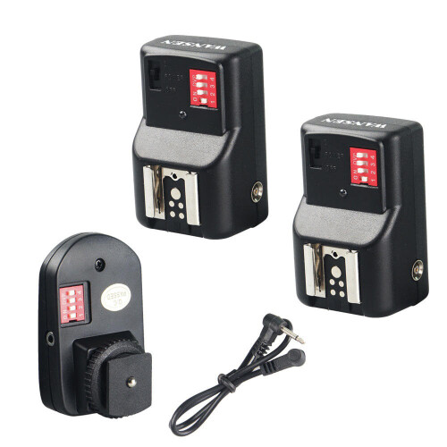 Wireless Flash Trigger Transmitter Set with 2 Receivers for Camera 16 Channels 1