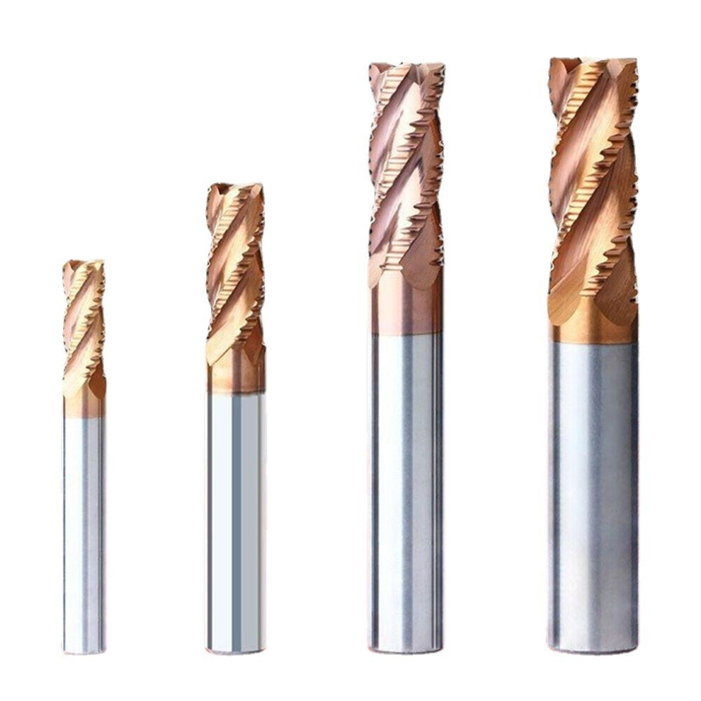 () Four-blade Carbide Tungsten Steel Milling Cutter Straight Shank Knife Slotting