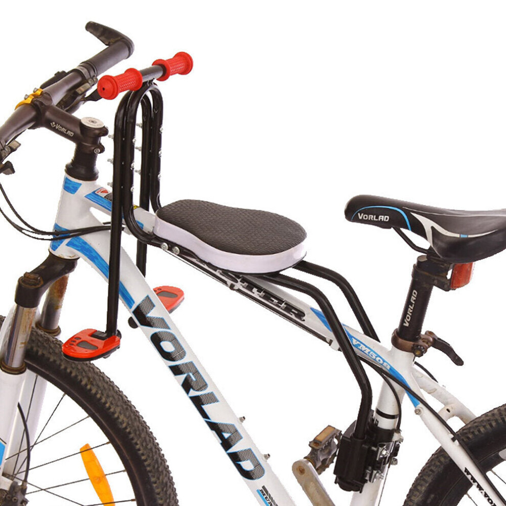 Bike Child Safety Seat Front Mount Adjustable Folding with Handrail