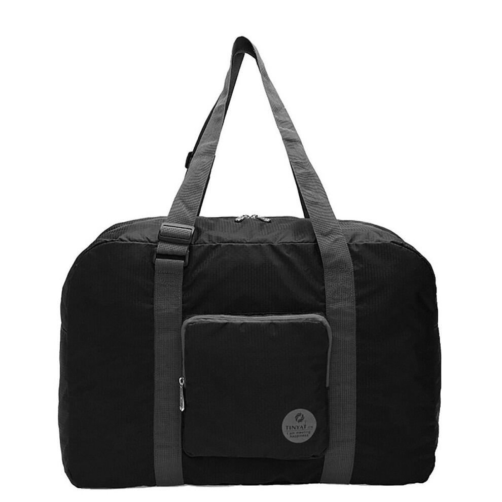 (Black) 38L Waterproof Foldable Duffle Bag Travel Luggage Baggage Sports Gym Storage Bag