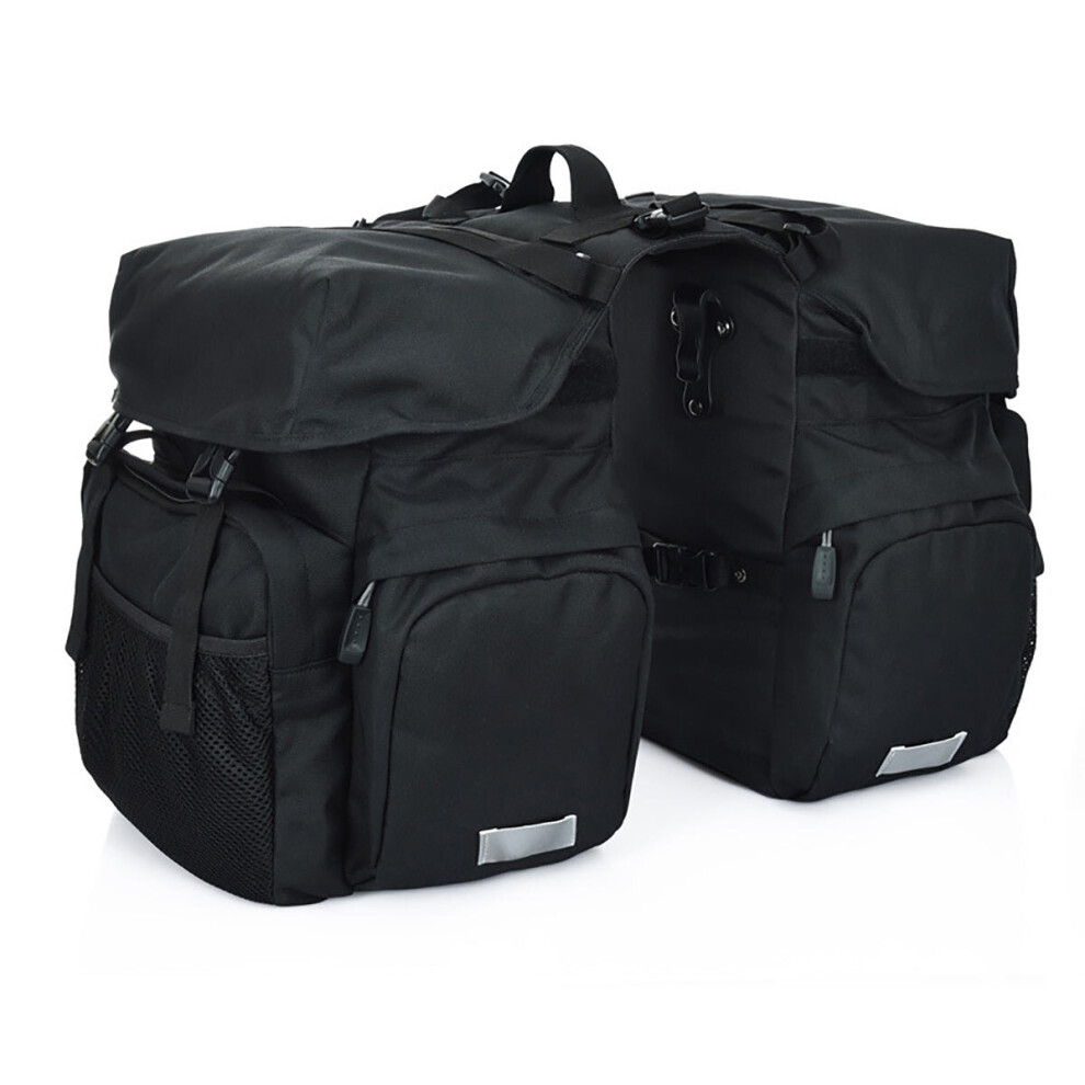 (Black) Bike Shoulder Nylon Bicycle Tail Seat Bag Sport Outdoor Mountain