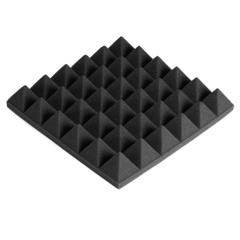 (Gray) 24PCS 300x300x50mm Soundproofing Foam Studio Acoustic Foam Soundproof Absorption Treatment Panel Tile Polyurethane Foam