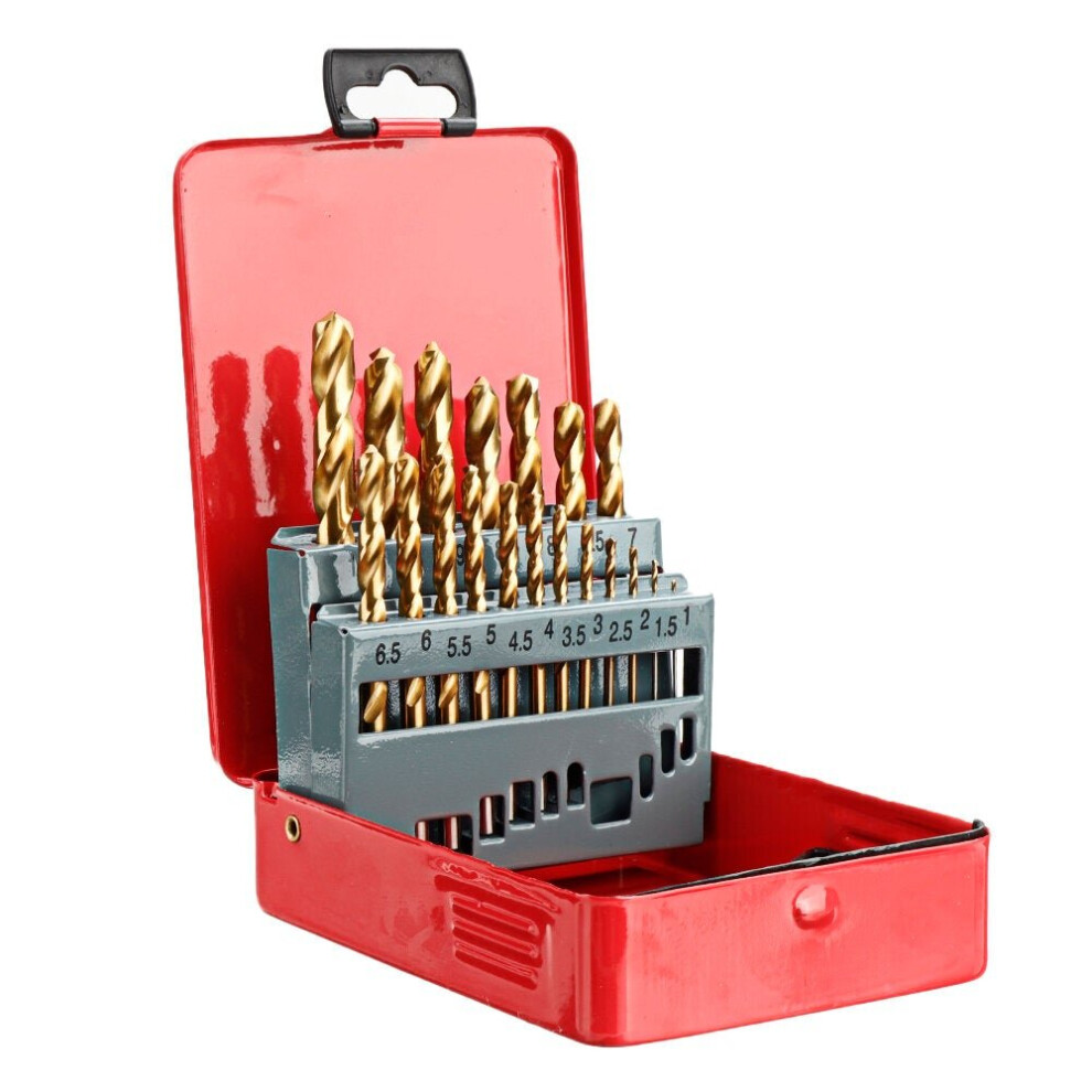 () M35 Cobalt Drill Bit Set Titanium Coating HSS-Co Jobber Length Twist Drill Bits with Metal Case