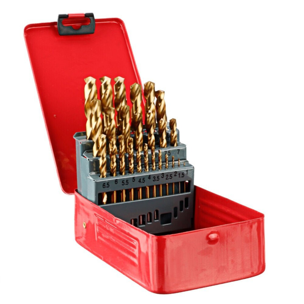 () M35 Cobalt Drill Bit Set Titanium Coating HSS-Co Jobber Length Twist Drill Bits with Metal Case