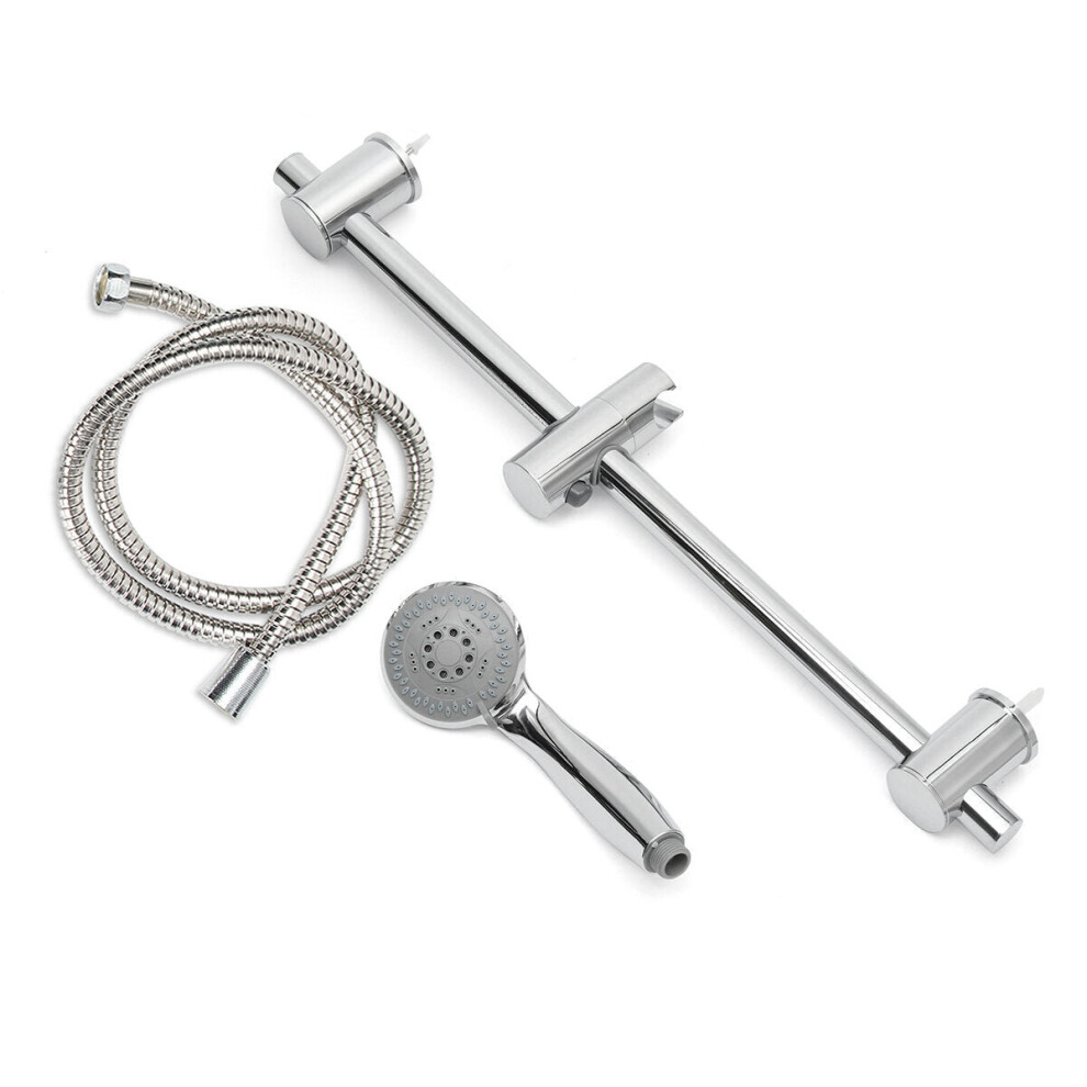 (C) Bathroom Shower Head Riser Rail Bracket Handheld Holder Bar Chrome 3654659454881