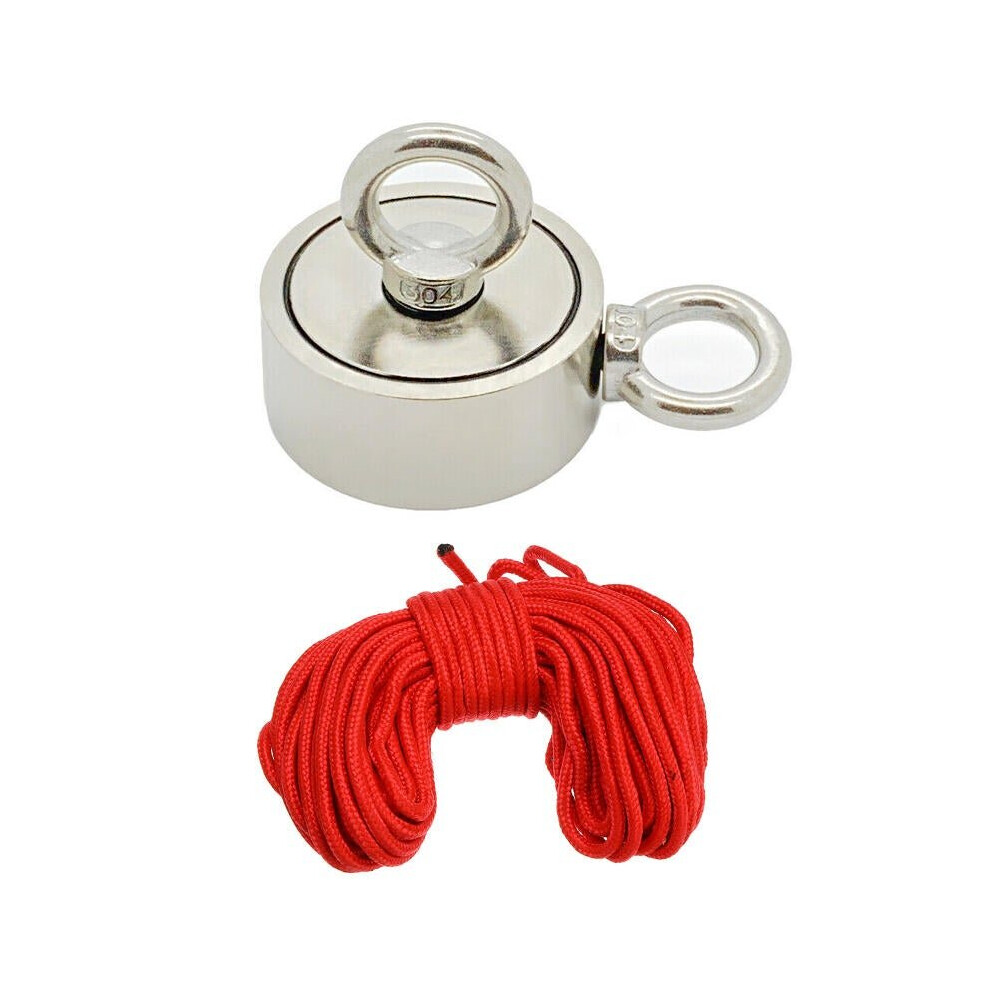 Double Side 67mm 300KG Neodymium Recovery Magnet with 10m Rope Salvage Tool Strong Fishing Kits