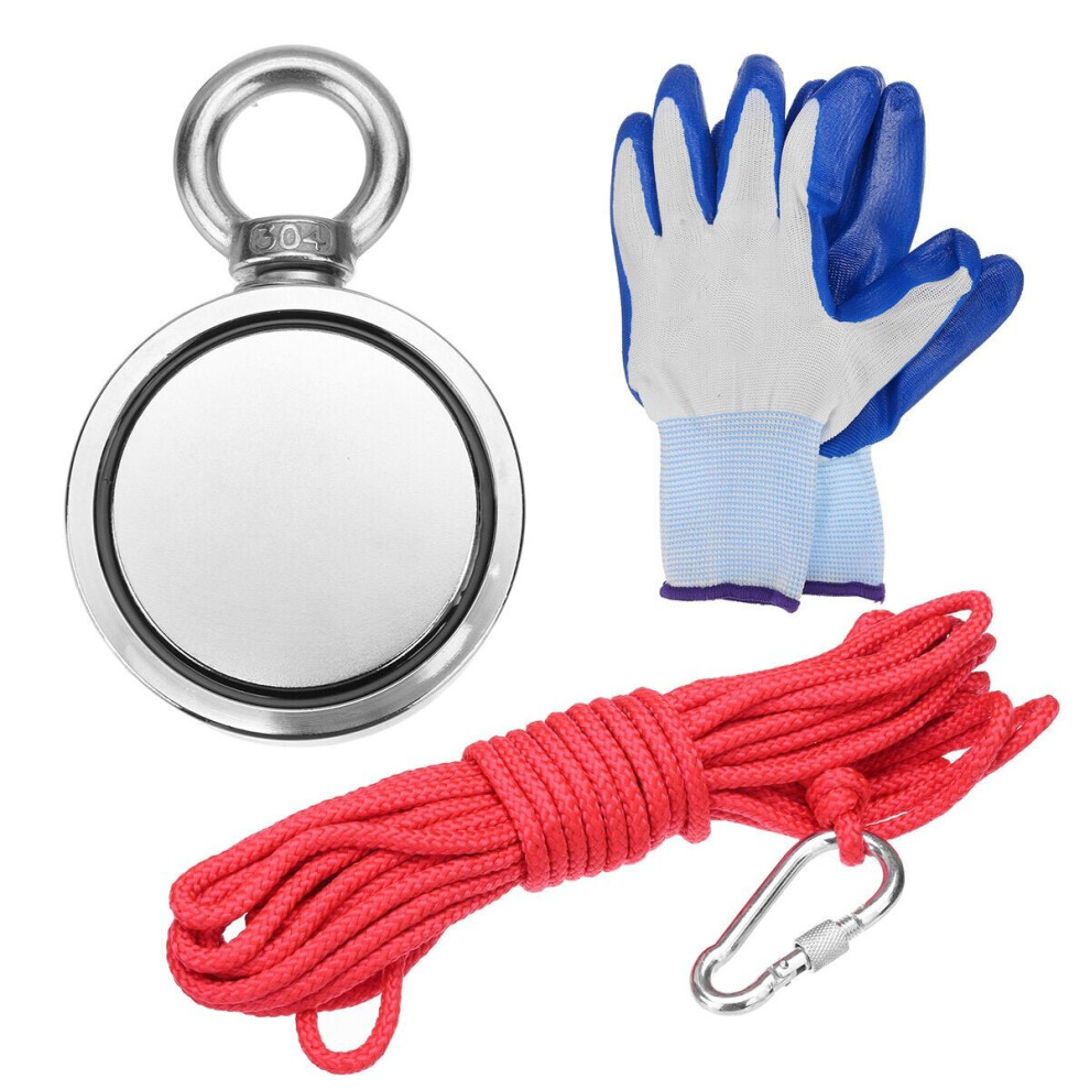 (10M) 75Mm Dual Side 500Kg Neodymium Recovery Magnet With 10M/20M Rope Salvage Tool 3654659405722