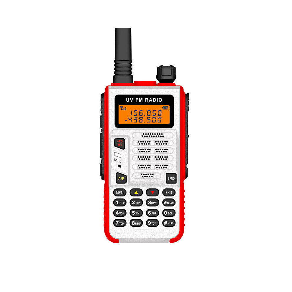 (White) Sports Version Walkie-Talkie 2-15KM VHF UHF Dual Band UV 5R Two Way Radio for Hunting Ham Radios