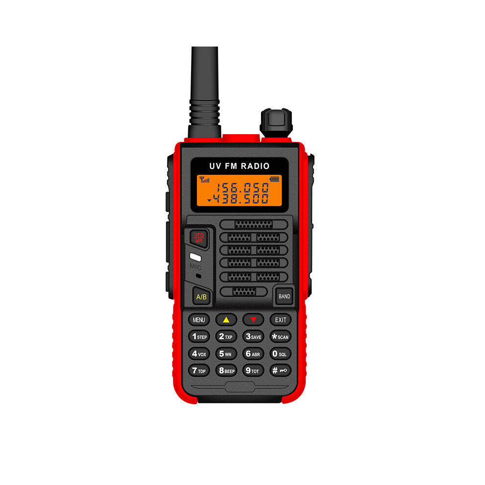 (Red) Sports Version Walkie-Talkie 2-15KM VHF UHF Dual Band UV 5R Two Way Radio for Hunting Ham Radios