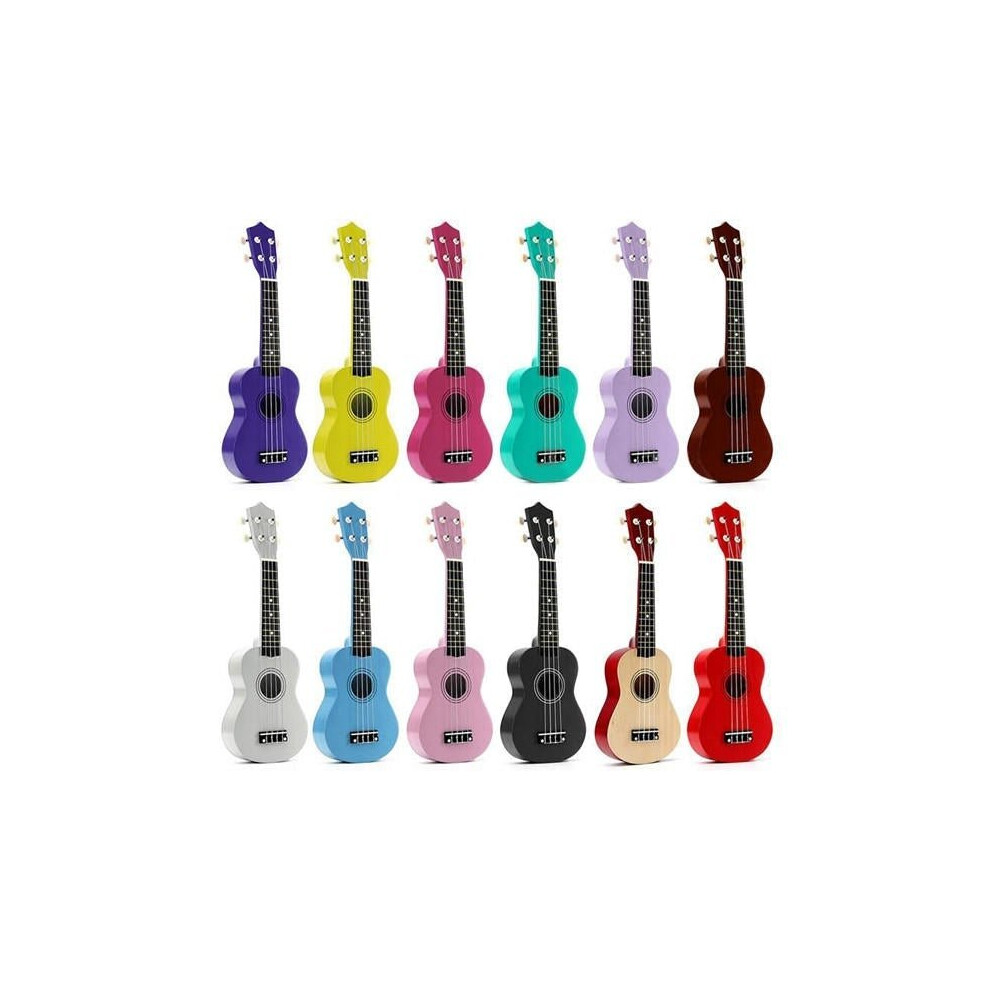 () 21 Inch Acoustic Soprano 4 String Mini Basswood Ukulele Musical Instrument Toy