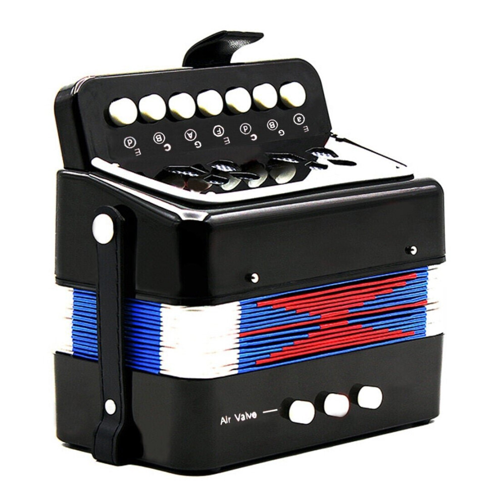 () Mini Toy Accordion 7 Keys and 3 Buttons Keyboard Musical Instrument for Children Kids Gift