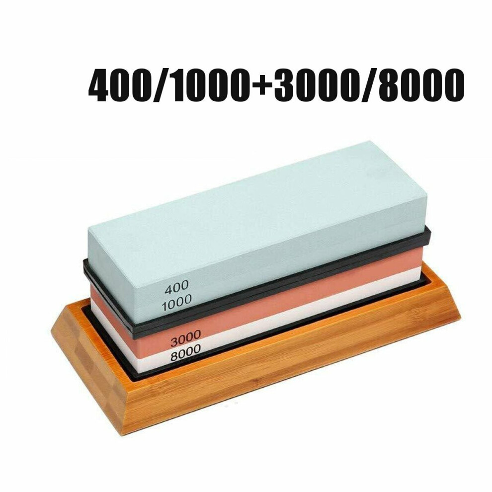 (2#:1 Set x Whetstone(400/1000+3000/8000)) 400/1000+3000/8000 / 400/1000 Grit Premium Whetstone Cut Sharpening Stone Sharpen Stone