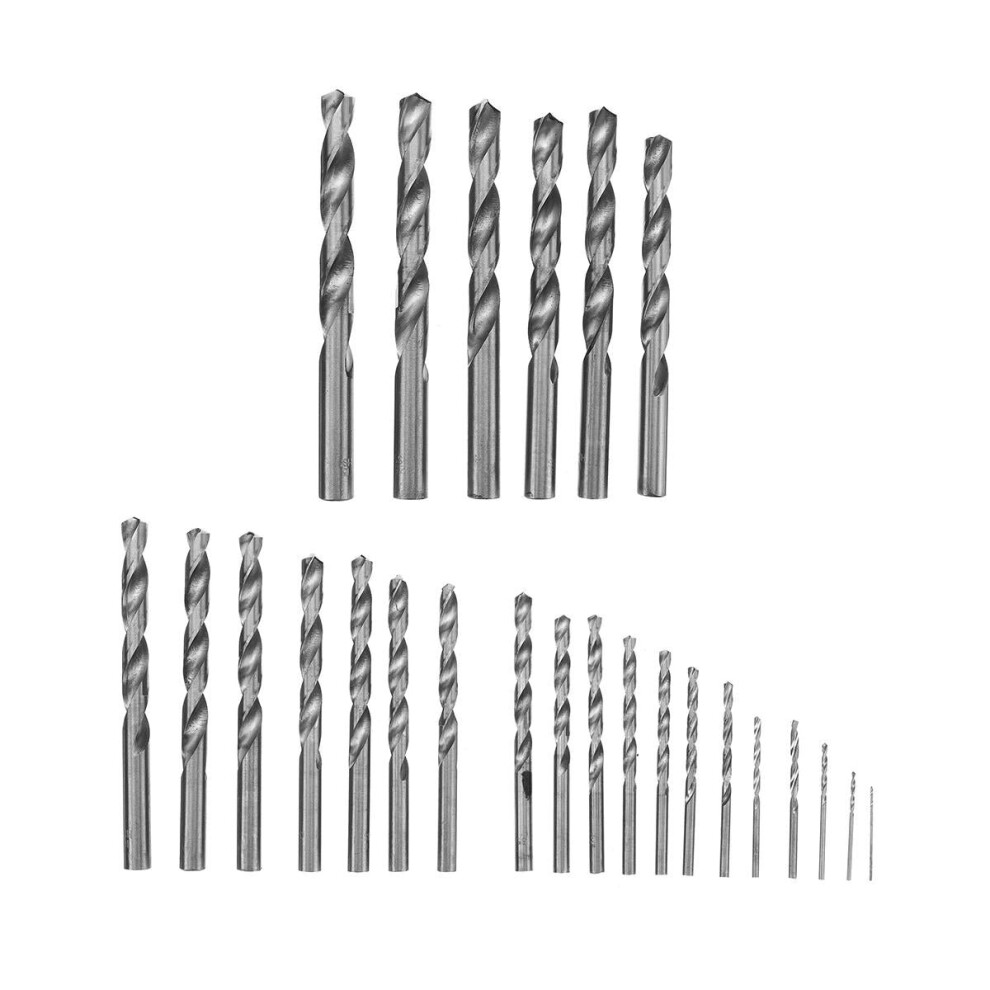 25pcs 1-13mm Straight Shank High Speed Stainless Steel Twist Drill Bit Tool Kit