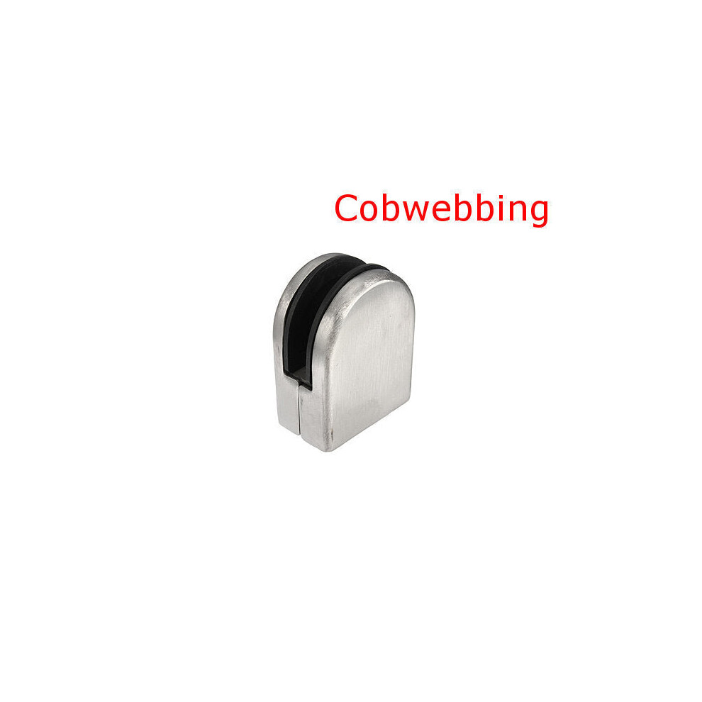 (Cobwebbing) 2Pcs Stainless Steel 304 Glass Clip Clamp Holder Flat for Handrail Window