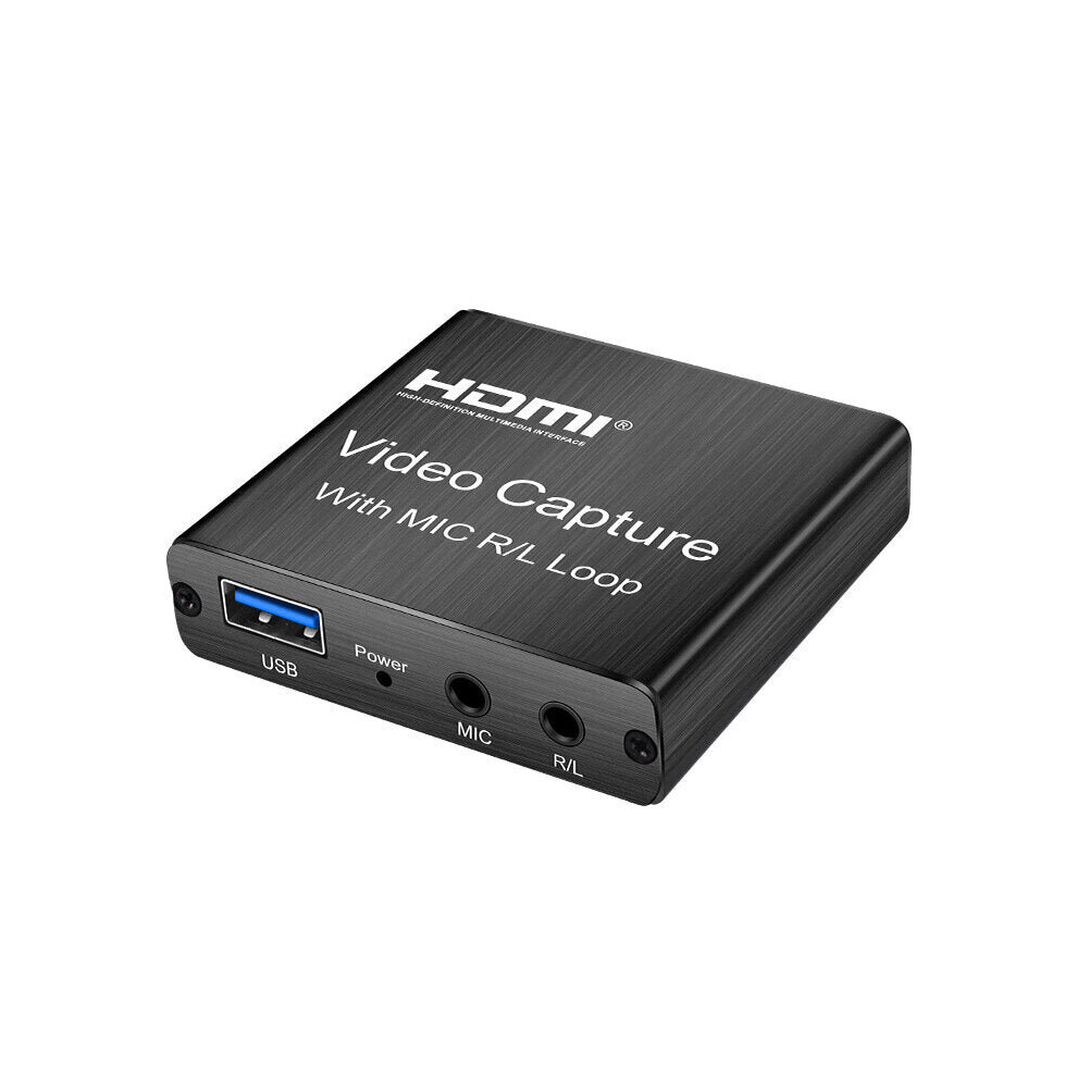 HDMI Video Capture Card HD Loop Out USB 2.0 Audio Video Recorder With Mic For Game Live Streaming Video Conference For Xbox PS5 For Nintendo Switch