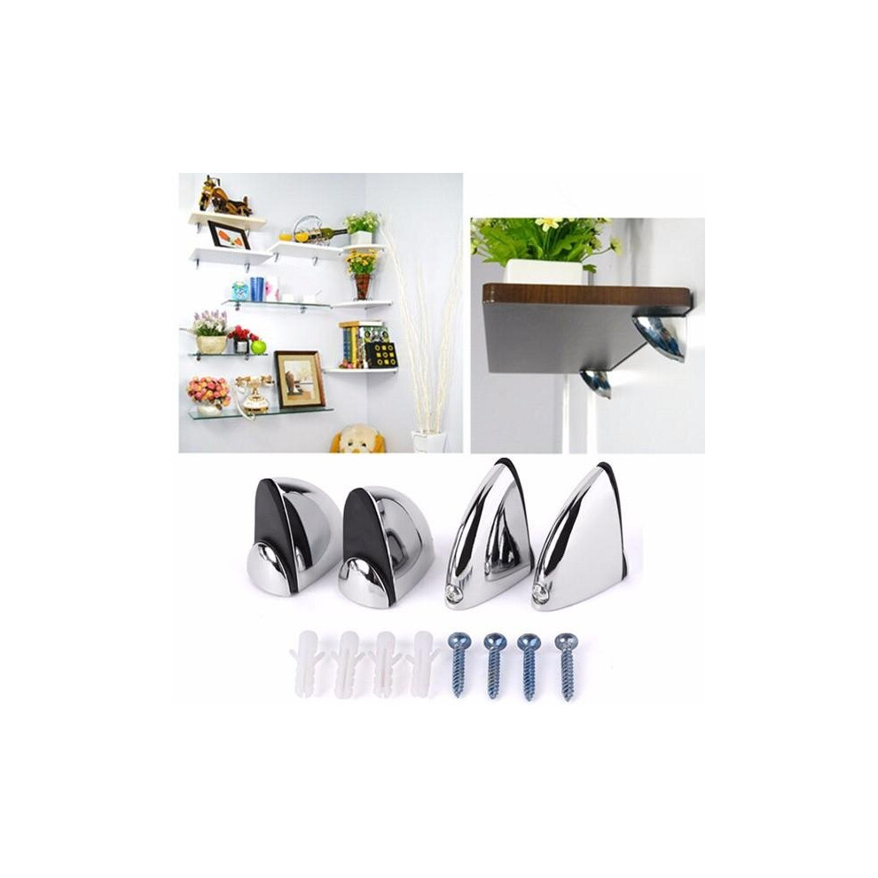 (M) Polished Chrome Glass Shelf Support Clamp Brackets Bathroom For Shelves 3654659396433