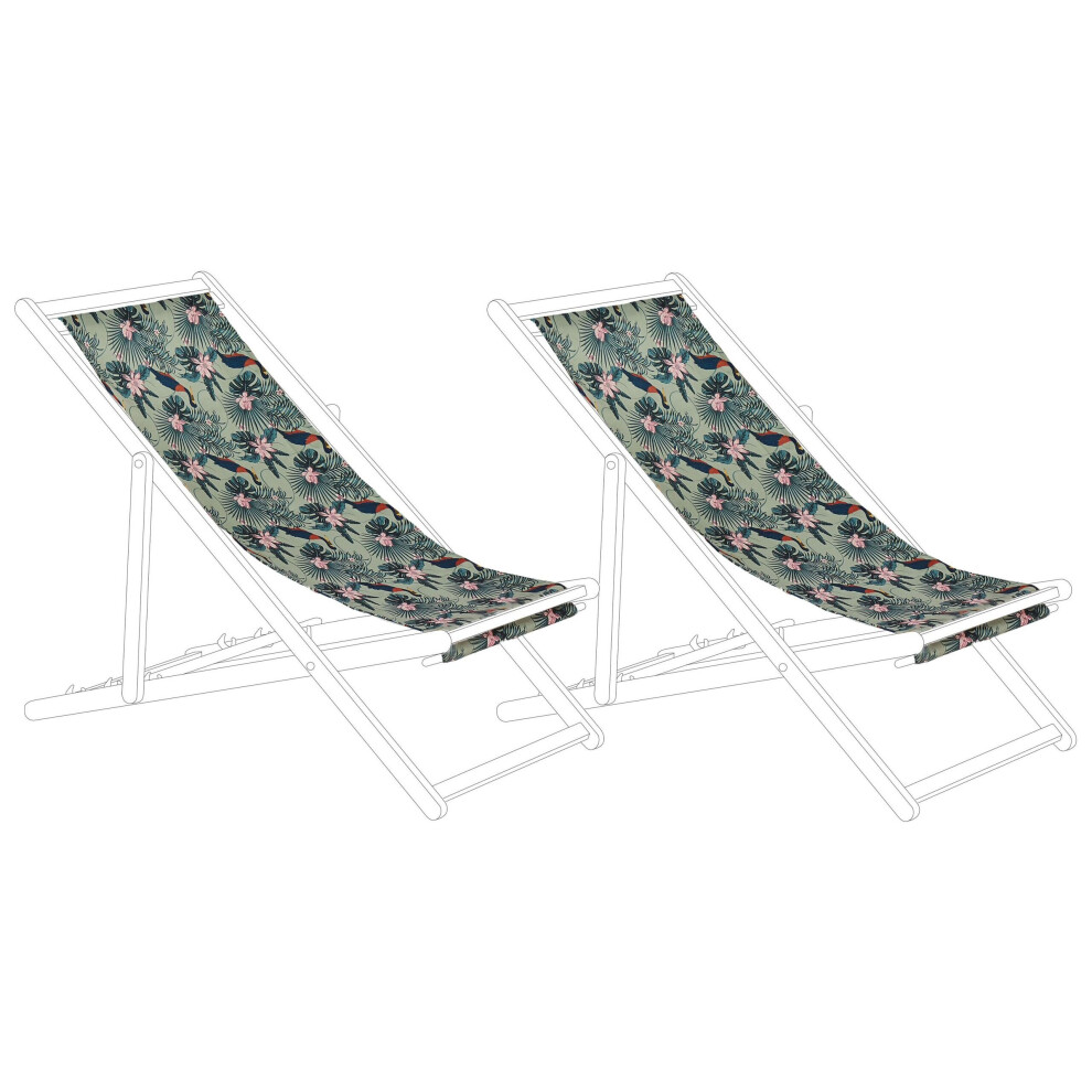 Set of 2 Sun Lounger Replacement Fabrics Pelican Pattern ANZIO / AVELLINO