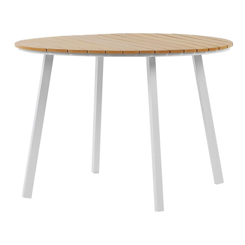 Beliani Round Garden Dining Table ø 105 cm Light Wood CAVOLI