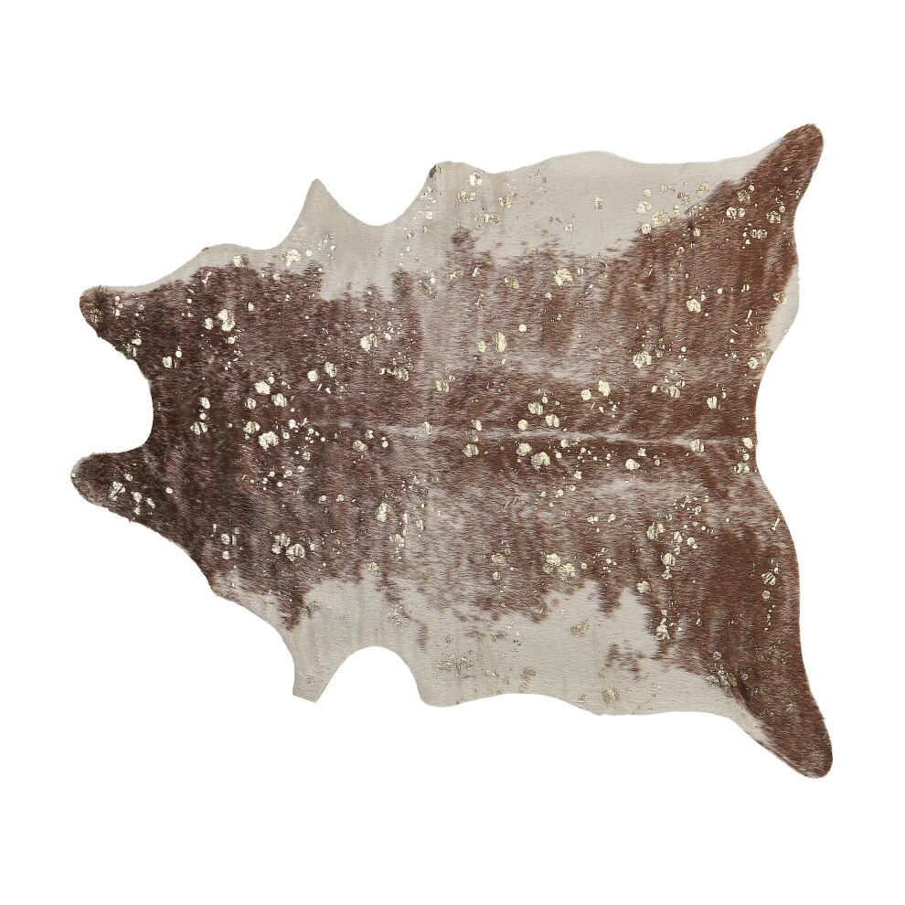Faux Cowhide Area Rug with Spots 130 x 170 cm Brown with Gold BOGONG