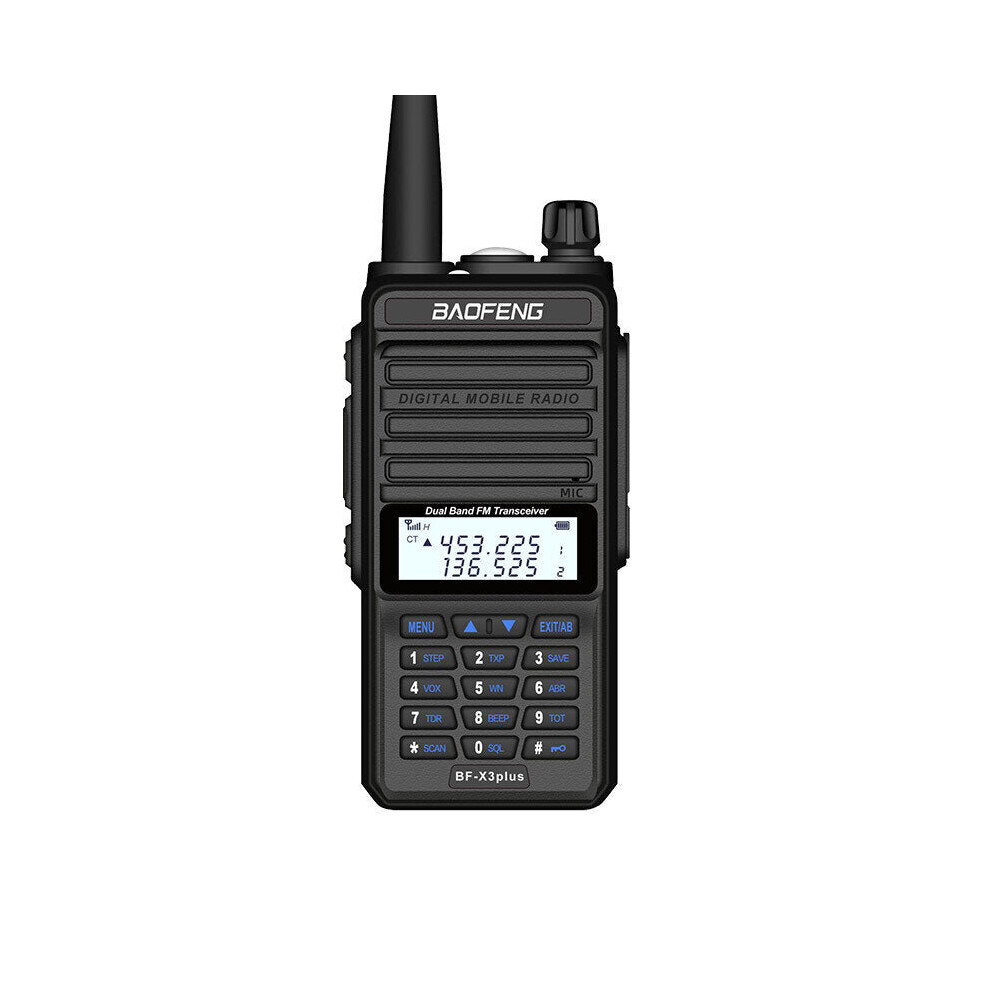 (AU Plug) 2800mah 8W Tri-band Radio Walkie Talkie 20 KM Waterproof UHF/VHF Transceiver 220MHz Radio Transmitter Black