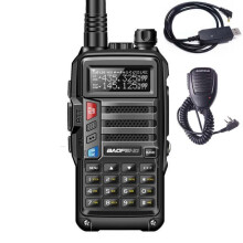 (Black, AU Plug) 8W 7800mAh Powerful Walkie Talkie CB Radio Transceiver 220-260Mhz Portable Radio 10km Long Range for City Hunting Forest