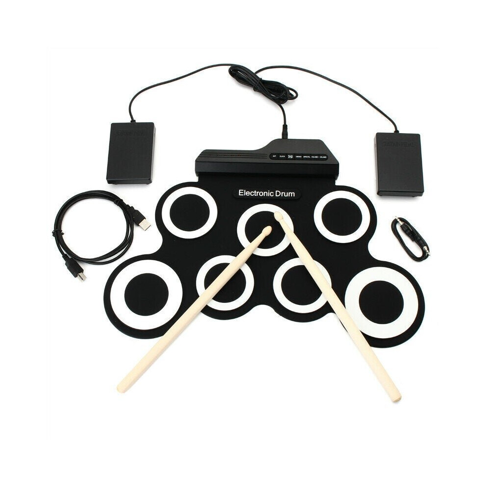 Digital Portable Roll Up Electronic Drum Kits Pad with Pedal Drum Sticks