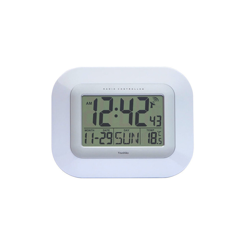 Radio Controlled LCD Wall Mountable and Desk Clock - YC8020