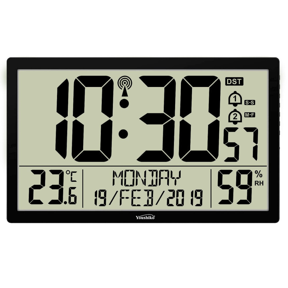 Youshiko Extra Large Xxxl Jumbo Radio Controlled Digital Silent Wall Clock (Official Uk Version) - Image 2