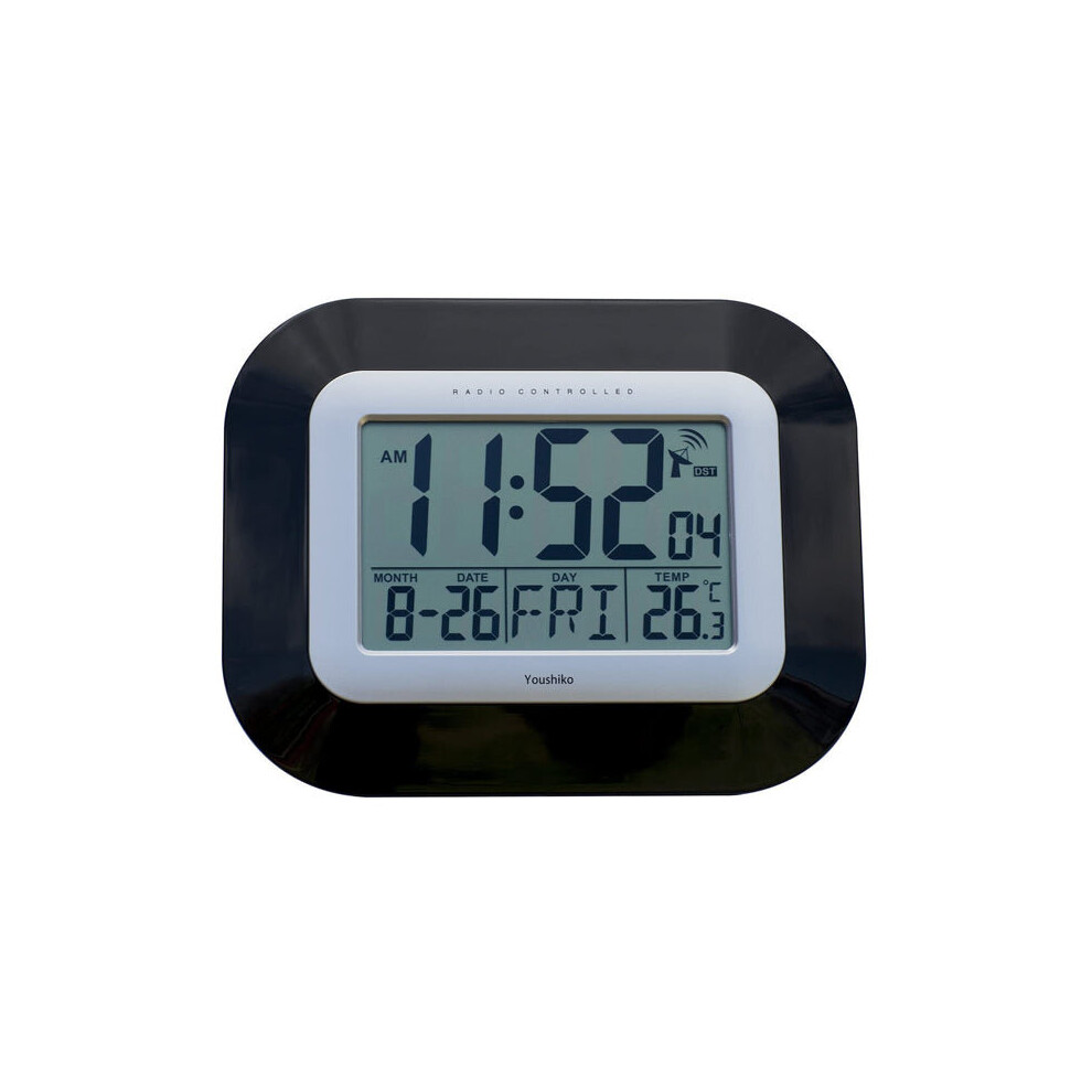 Radio Controlled LCD Wall Mountable and Desk Clock  YC8021