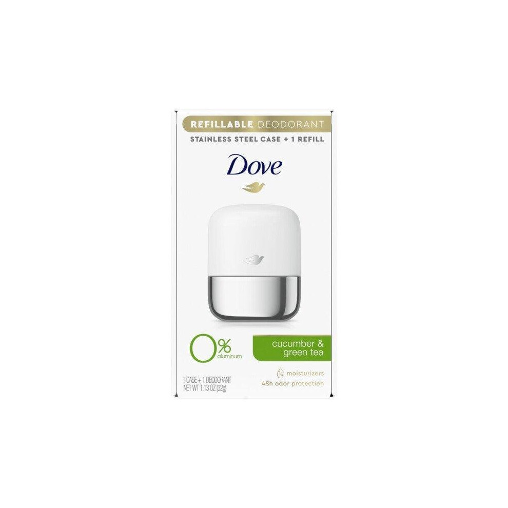 Dove Refillable Deodorant Starter Kit Cucumber & Green Tea, 1.13 oz