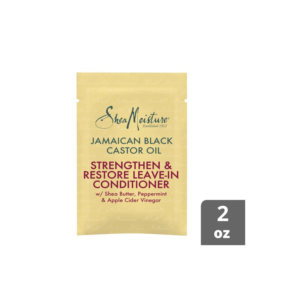 SheaMoisture Jamaican Black Castor Oil Leave In Conditioner Sulfate Free to Strengthen and Restore Hair Packette, 2 oz