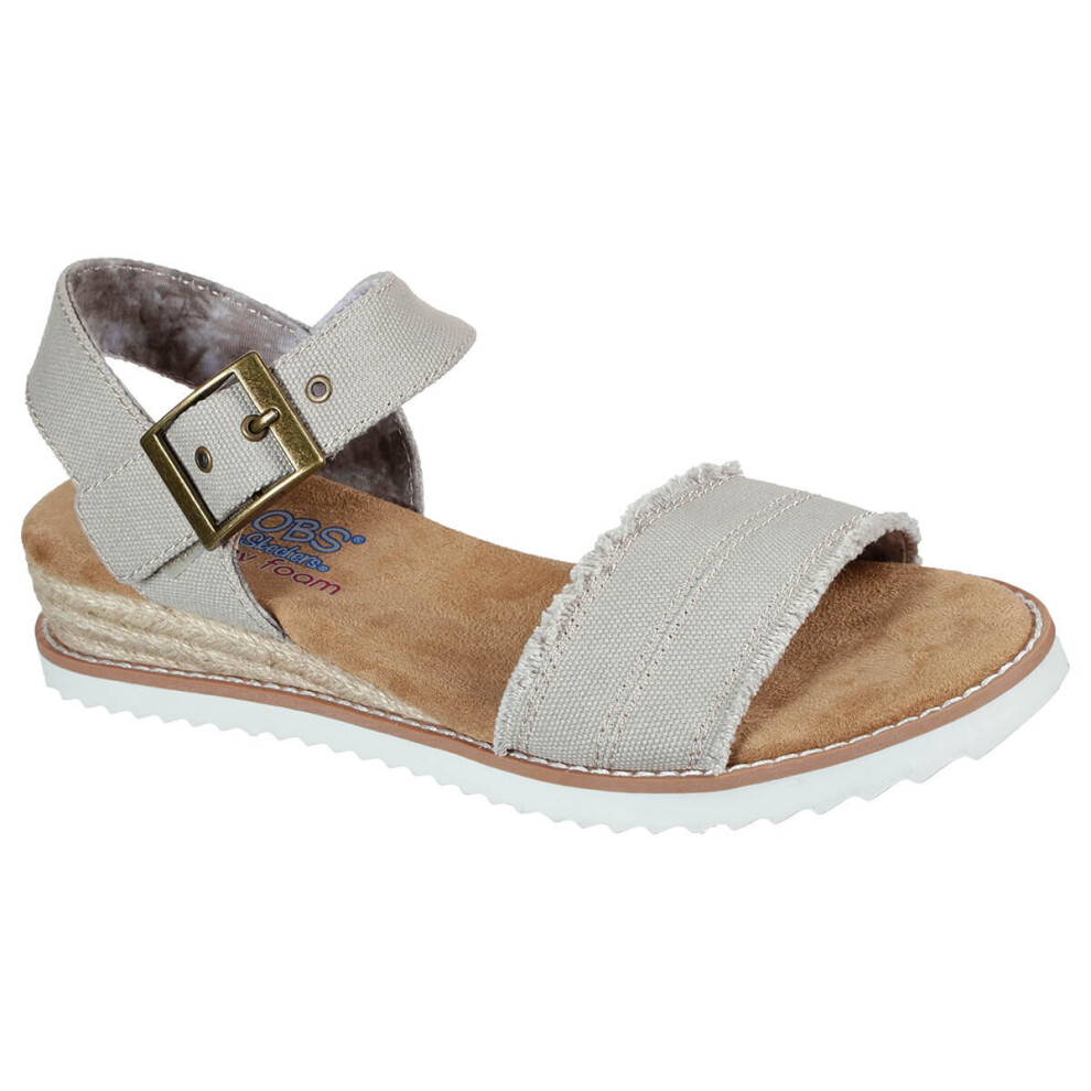 (UK 7, Taupe) Skechers Womens 2022 Bob's Memory Foam Desert Kiss Adobe Princess Sandals