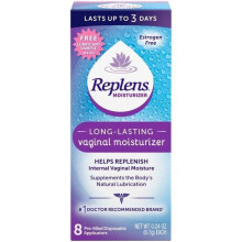 Replens, Lubrificante Personale, Idratazione Vaginale a Lunga Durata, 8 Applicatori Pre-Riempiuti, 0.24 oz (6.7 g) Ogni